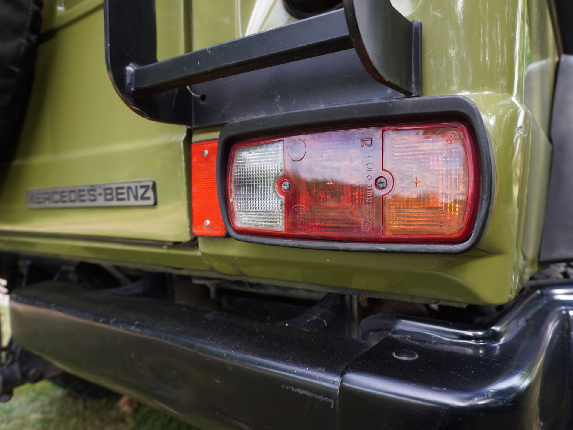 Rear tail light and Mercedes-Benz badge